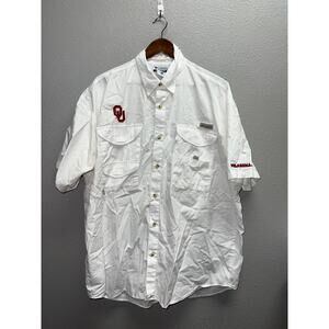 Columbia PFG Oklahoma Sooners Shirt Button Up Performance Fishing Gear Top XL
